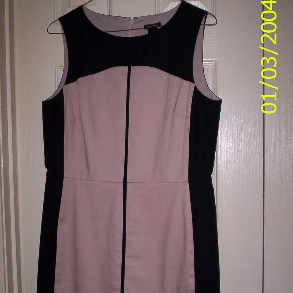 Ann Taylor Size 8 Black and Tan Sleeveless Dress